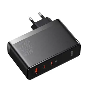 "Baseus GaN5 Pro" sieninis įkroviklis 2xUSB-C + USB, 140W (juodas)