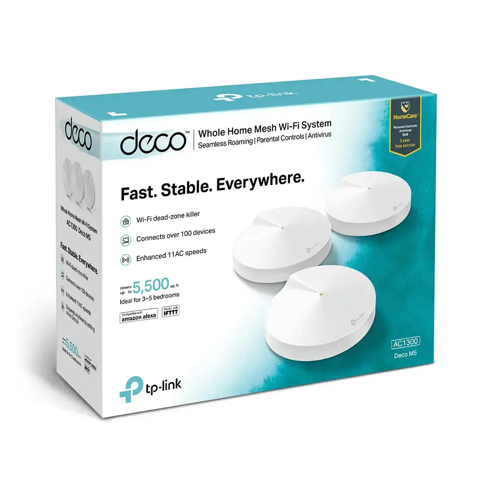 "TP-Link AC1300 Deco" viso namų tinklo "Mesh Wi-Fi" sistema, balta, vidinė, 0 - 40 °C, -40 - 70 °C, 10 - 90 %, 5 - 90 %