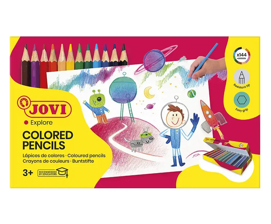 Pieštukai JOVI Schoolpack, 144 vnt., šešiakampiai