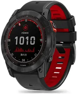 "Tech-Protect" laikrodžio dirželis IconBand Pro Garmin fenix 3/5X/3HR/5X Plus/6X/6X Pro/7X, juodas/raudonas