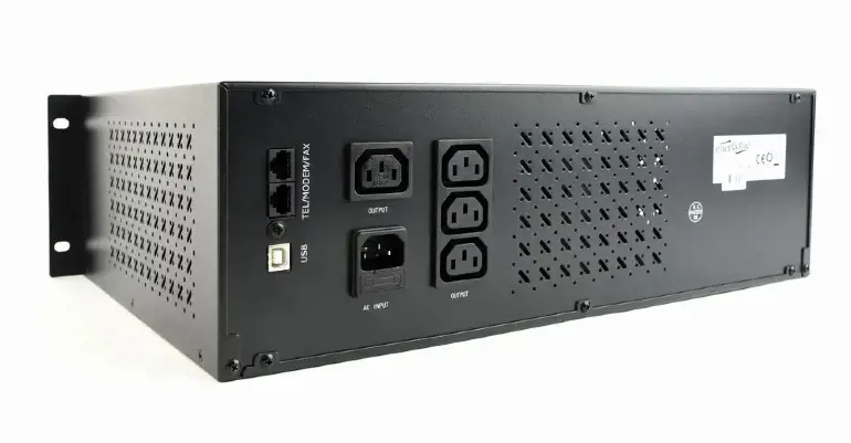 GEMBIRD UPS-RACK-1200 UPS 19 colių 3.4U 1200VA 2xIEC 2x Schuko 230V USB LCD