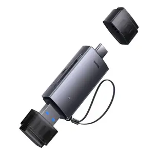 "Baseus Lite" serijos SD/TF atminties kortelių skaitytuvas, USB + USB-C (pilkos spalvos)