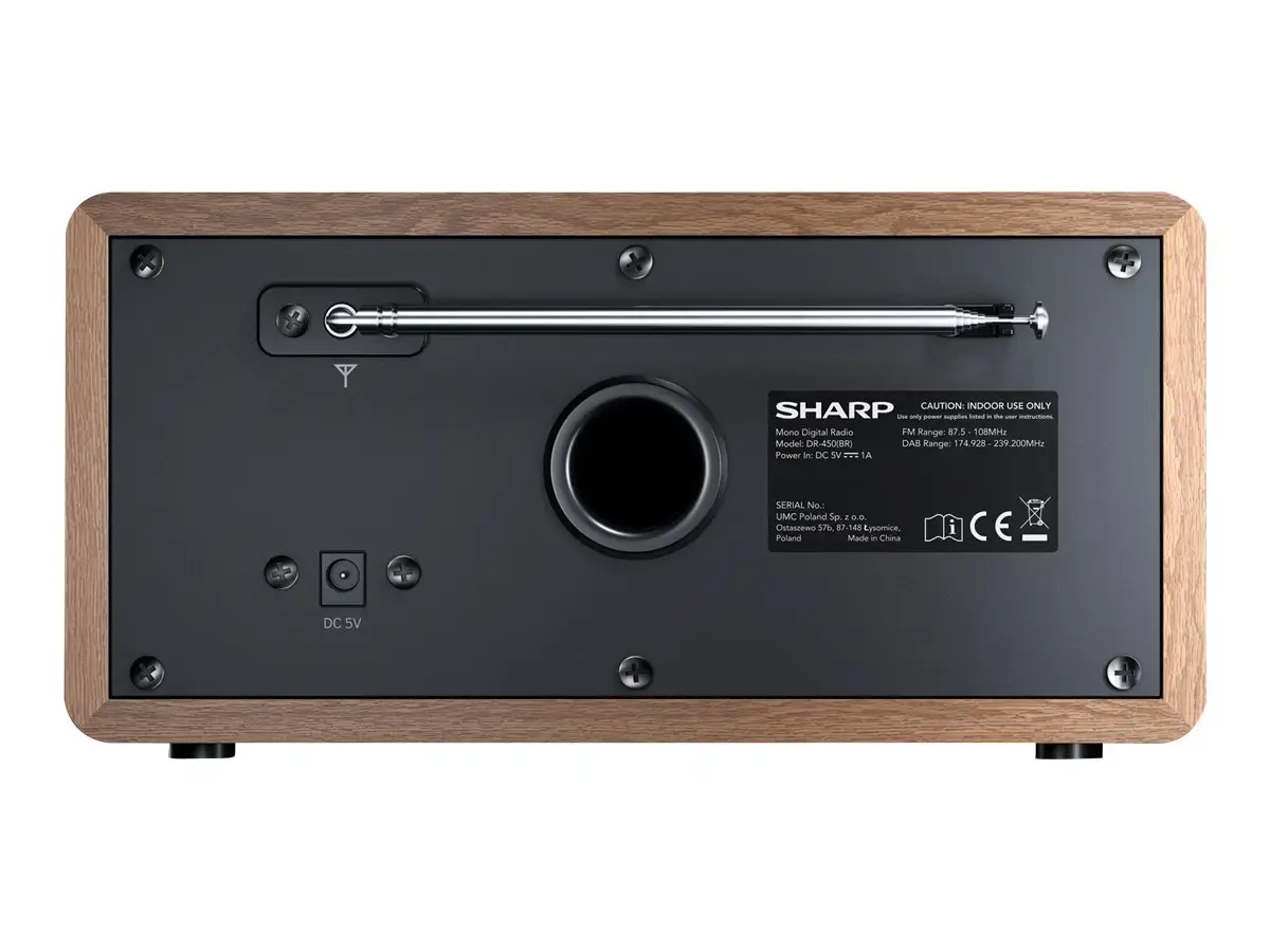 Sharp DR-450, asmeninis, skaitmeninis, DAB, DAB+, FM, 87,5 - 108 MHz, 174,928 - 239,2 MHz, 3 W