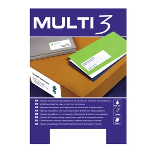 Lipnios etiketės MULTI-3, 105 x 37 mm, A4, 100 lapų, balta