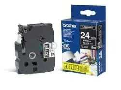 Brother Laminated tape 24mm, White on black, TZe, Thermal transfer, Brother, PT-7600, PT-2430PC, PT-2700, PT-2730, PT-9600, PT-9700PC, PT-9800PCN, 2.4 cm