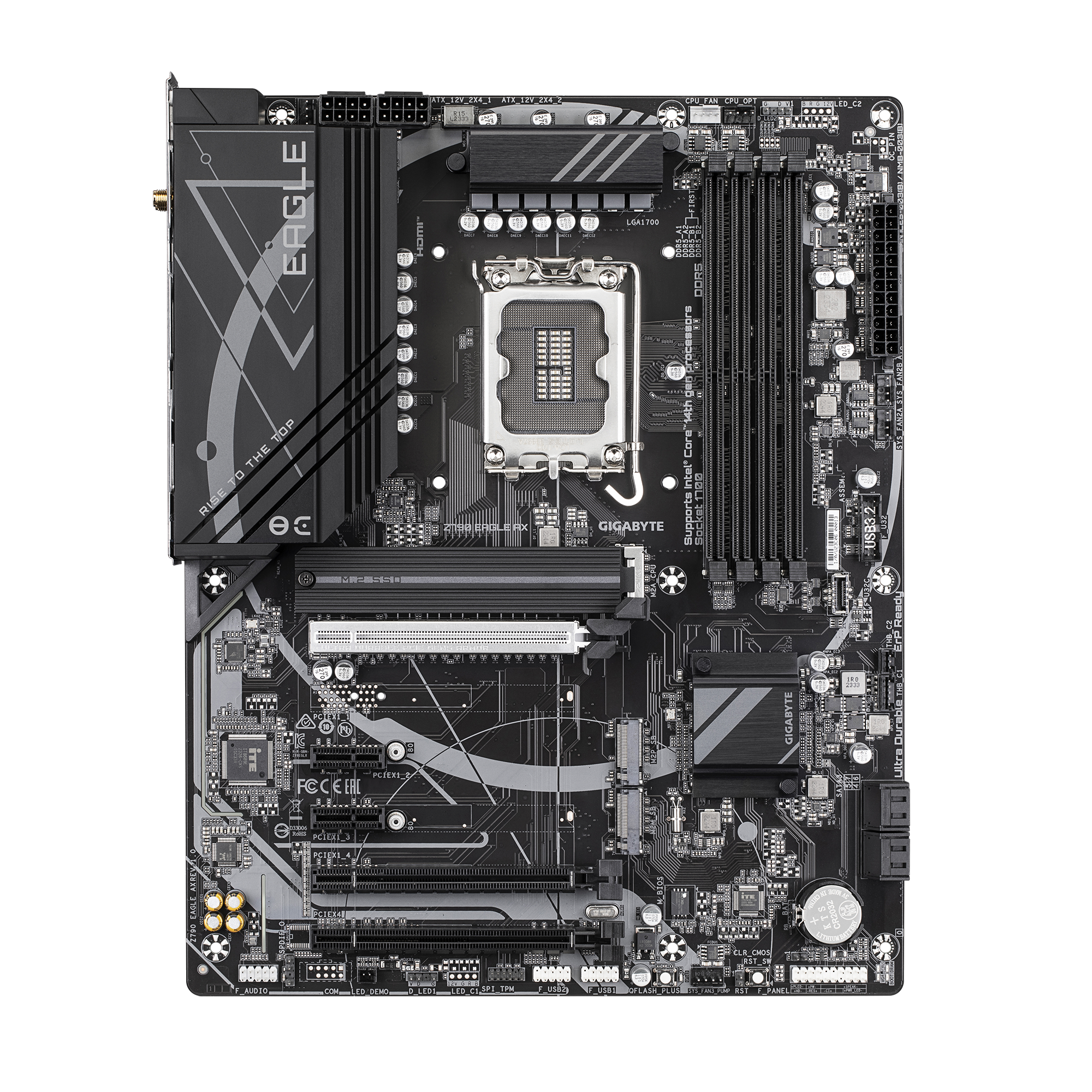 GIGABYTE Z790 EAGLE AX Motherboard - Supports Intel Core 14th Gen CPUs, 12+1+１Phases Digital VRM, up to 7600MHz DDR5 (OC), 3xPCIe 4.0 M.2, Wi-Fi 6E, 2.5GbE LAN, USB 3.2 Gen 2, Intel, LGA 1700, Intel® Celeron®, Intel® Core™ i3, Intel® Core™ i5, Intel® Core™ i7, Intel® Core™ i9,..., LGA 1700, 192 GB, DDR5-SDRAM