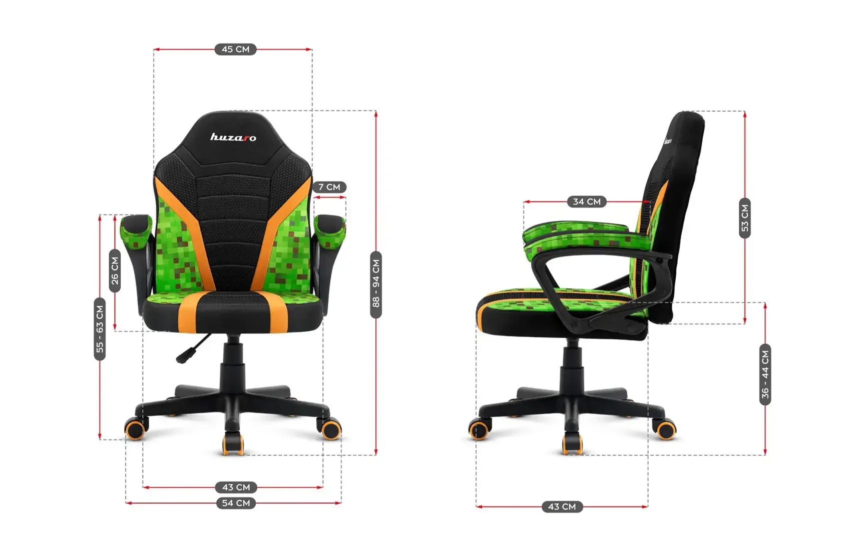 HZ-Ranger 1.0 Pixel tinklinė žaidimų kėdė vaikams