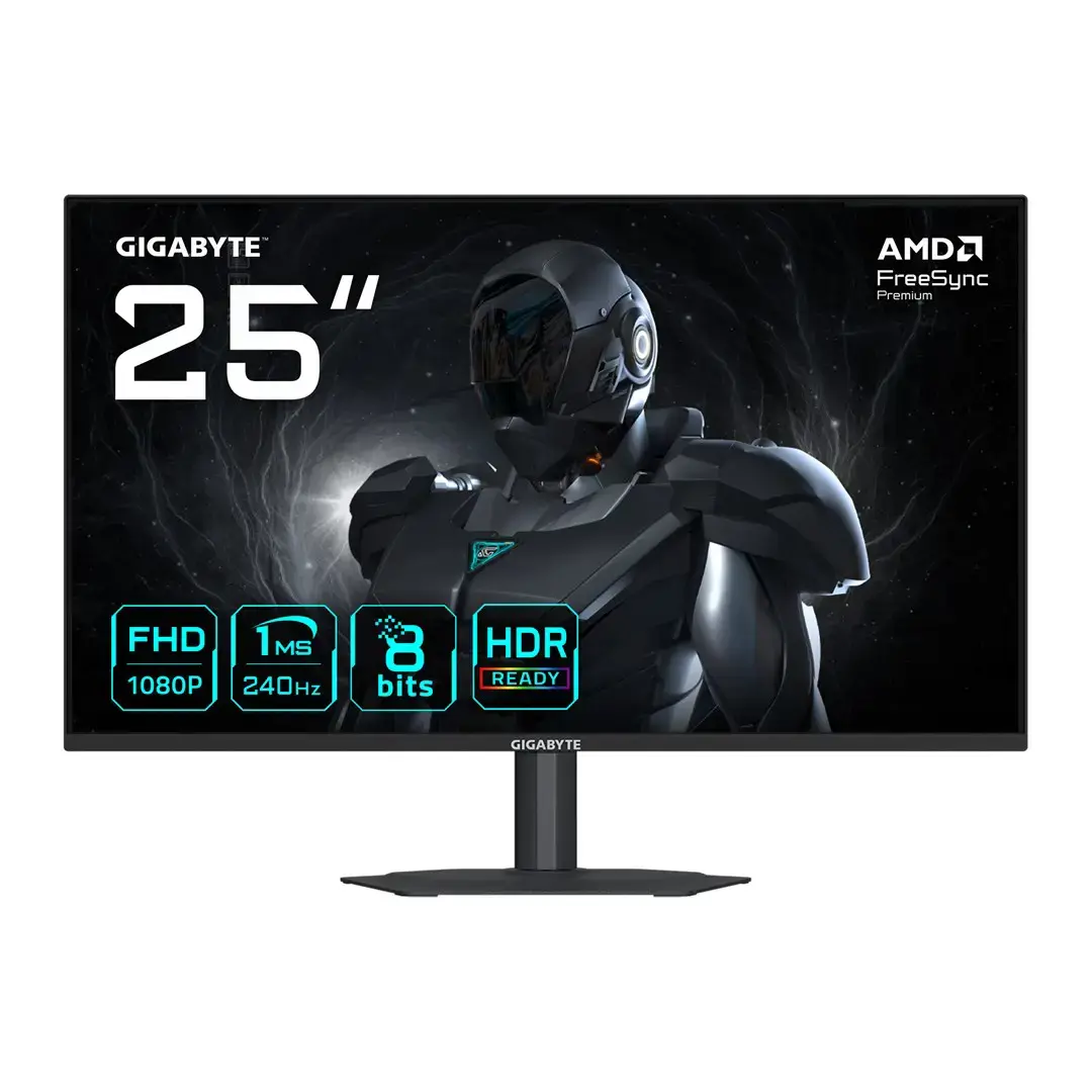 GIGABYTE G25F2A 25" FHD Gaming Monitor - 1920 x 1080, 240Hz, 1ms, 300 cd/m², Display HDR 10, HDMI 2.0, Displayport 1.4