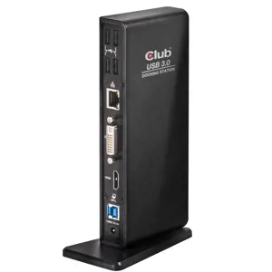 CLUB3D USB Gen1 Type A Dual Display ( HDMI and DVI) DisplayLink™ Docking Station, Wired, USB 3.2 Gen 1 (3.1 Gen 1) Type-A, 1.4a, 3.5 mm, USB Type-B, 10,100,1000 Mbit/s