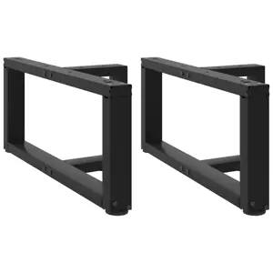 Kavos staliuko kojelės, 2 vnt., juodos, 60x25x(30-31) cm, plienas