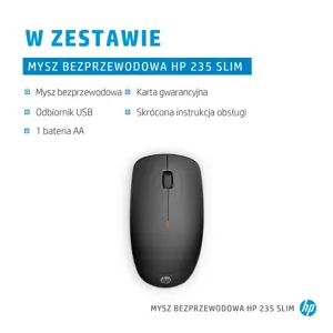 HP 235 Slim Wireless Mouse - Black