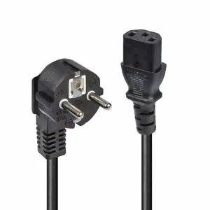"Lindy" 3 m "Schuko" 2 kontaktų kištuko ir IEC C13 maitinimo kabelis, juodas, 3 m, CEE7/7, C13 jung…