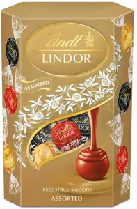 LINDT LINDOR įv. rūšių šokolado rutuliukų rink, 200g