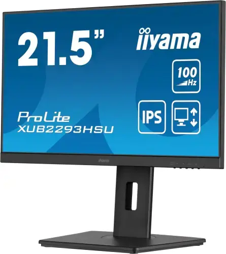iiyama ProLite XUB2293HSU-B7 Monitorius 21.5'' IPS FHD 1920x1080, 1 ms, 300 cd/m2, 100 Hz, Juoda