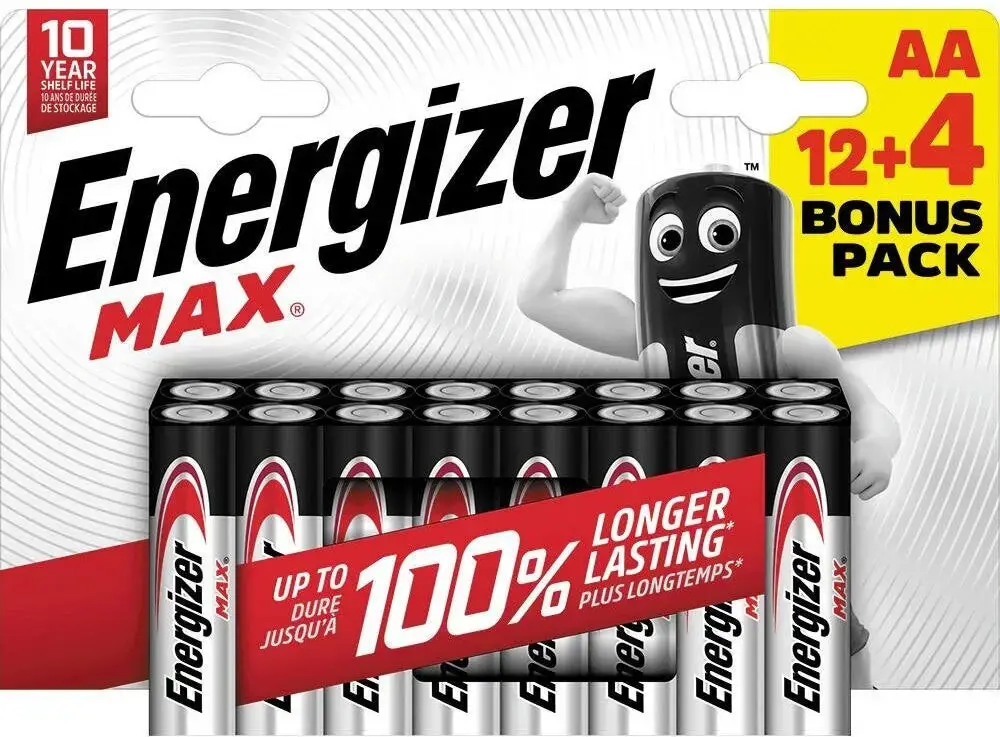 Energizer battery Max Alkaline AA CHP16 12+4