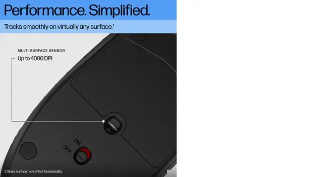 HP 420 Programmable Bluetooth Mouse, Ambidextrous, Bluetooth, 4000 DPI, Black