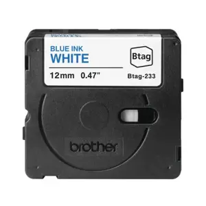 OEM juostelė Brother Btag-233, 12mm x 4m, mėlyna ant baltos