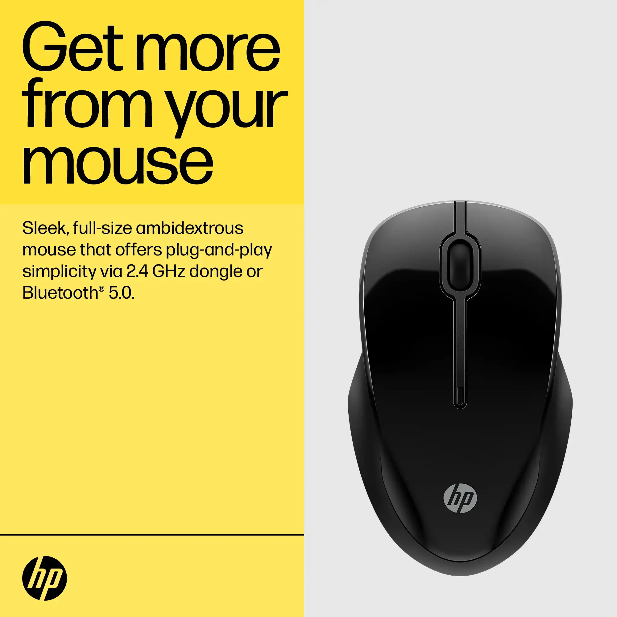 HP 250 dviguba pelė, dvipusė, "Bluetooth" + A tipo USB, 1600 DPI, juoda