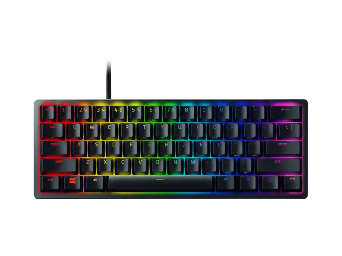 Razer Huntsman Mini 60%, Žaidimų, Opto-Mechanical, RGB LED apšvietimas, Nordic, Juoda, Laidinis