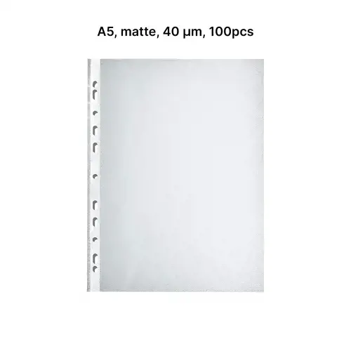 AD Class Įmautės dokumentams A5 matinės 40 mikr., pakuotėje 100 vnt. (A5OP40-100)