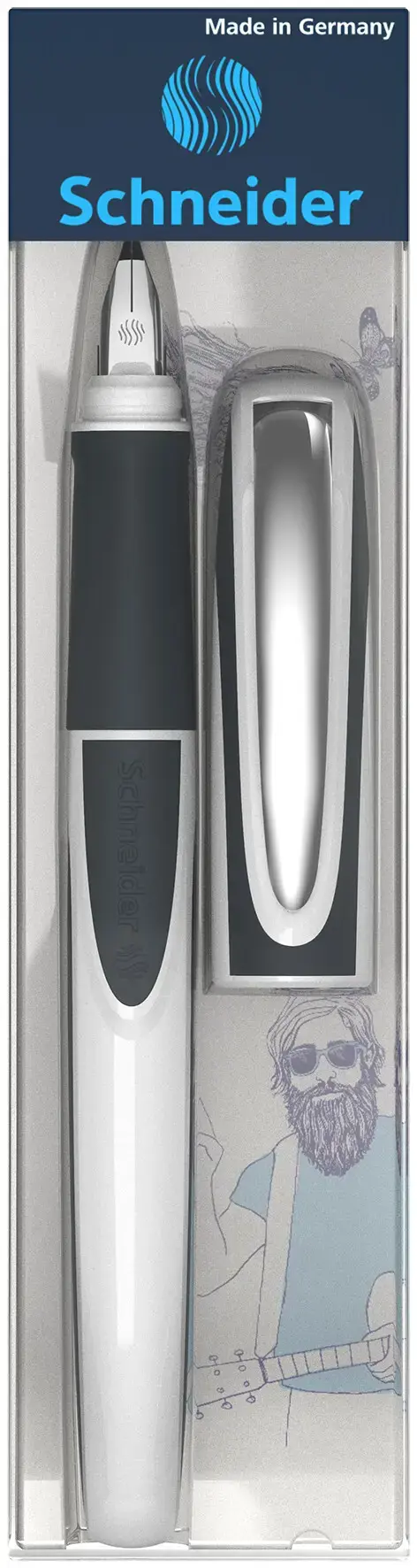 Plunksnakotis SCHNEIDER RAY M, dešiniarankiams, baltos/tamsiai pilkos sp. korpusas