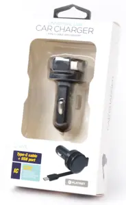 Platinet automobilinis įkroviklis 1xUSB 2,4A + USB-C laidas (44652)
