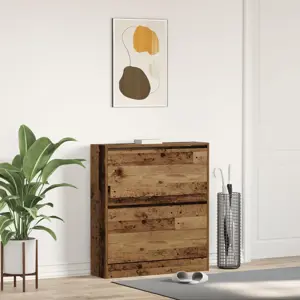 Batų spintelė su sulankstomu stalčiumi, senovinis medis, 80x21x87,5 cm