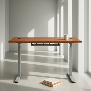 Reguliuojamo aukščio stalas Up Up Bjorn Pilkas, Stalviršis M Tamsaus riešuto spalvos