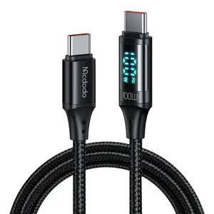 USB-C į USB-C "Mcdodo" kabelis CA-1100, 100 W, 1,2 m (juodas)