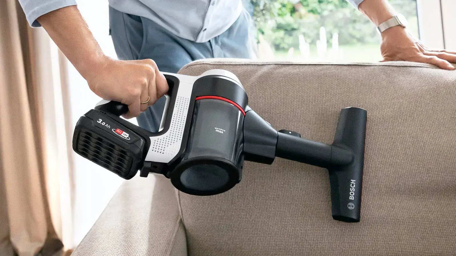 Bosch BSS711W stick vacuum/electric broom Battery Dry Bagless 0.3 L Black, Silver, White