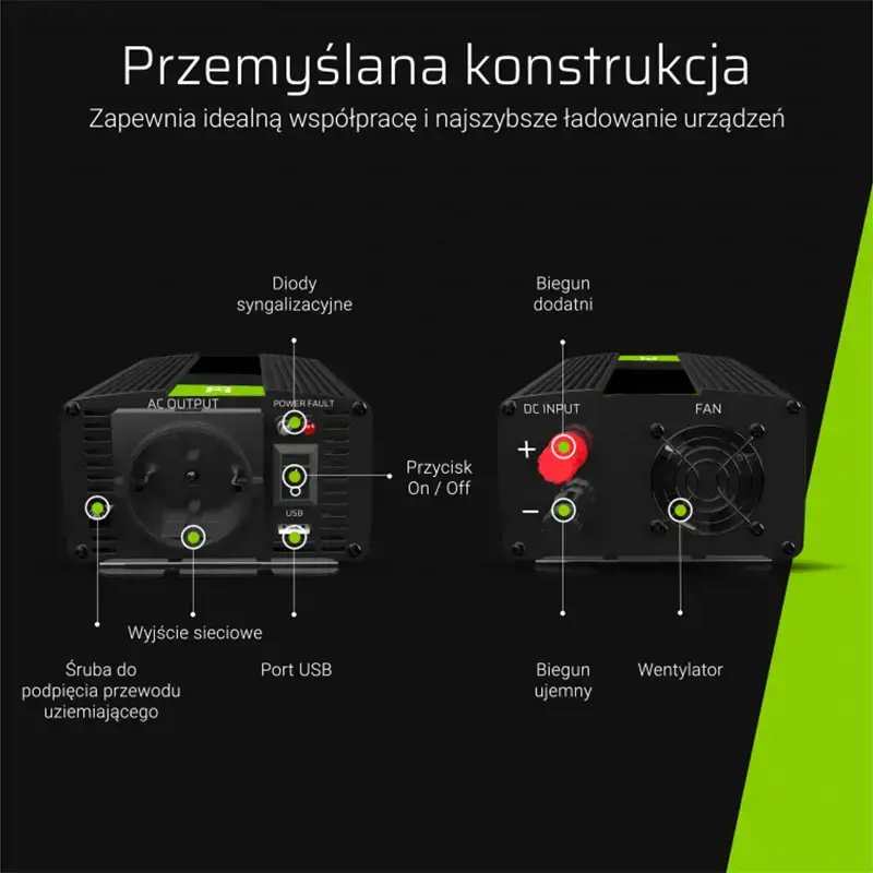GREEN CELL įtampos inverteris UPS krosnims ir centrinio šildymo siurbliams 300W