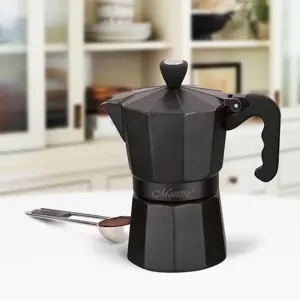 "Maestro" 3 puodelių kavos aparatas MR-1666-3-BLACK juodas