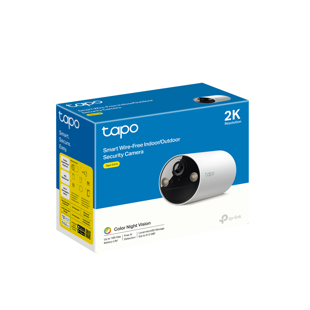 TP-Link Tapo Smart Wire-Free Security Battery Camera, IP security camera, Outdoor, Wireless, CE, FCC, DOE, CEC, RCM, KC, NCC, BSMI, NTRA, IP65, Ceiling/wall, White