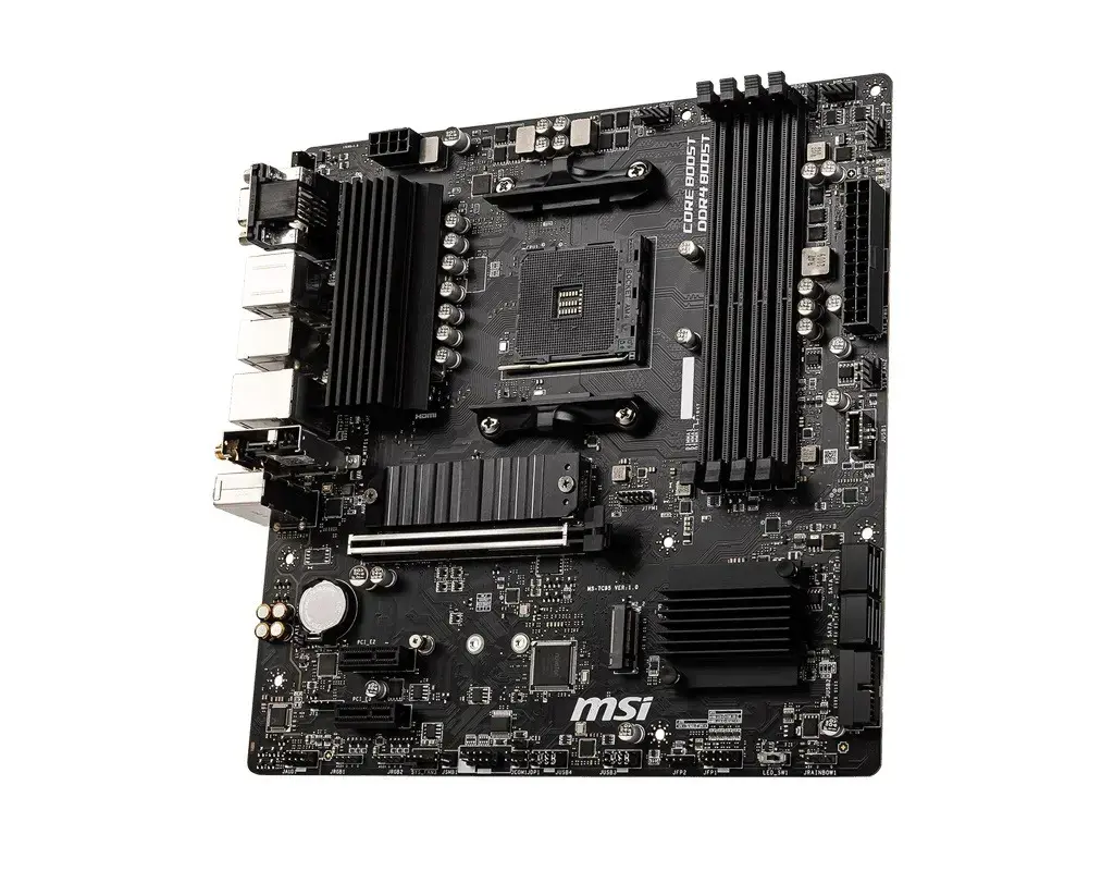 MSI B550M PRO-VDH, AMD, Socket AM4, AMD Ryzen™ 5, AMD Ryzen™ 7, 3rd Generation AMD Ryzen™ 9, DDR4-SDRAM, 128 GB, DIMM