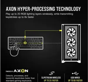 CORSAIR K100 RGB AIR belaidė itin plona mechaninė žaidimų klaviatūra su RGB LED apšvietimu CHERRY ULP Tactile Black