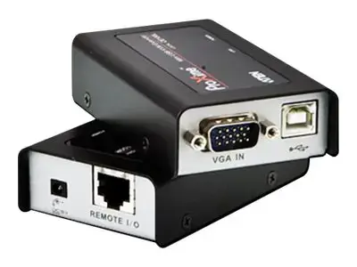ATEN MINI USB VGA KVM ilgintuvas (100 m), siųstuvas ir imtuvas, laidinis, 100 m, Cat5, 1920 x 1200 taškų, juodas
