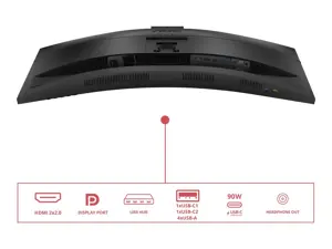 AOC CU34E4CW | 34 " | VA | UWQHD | 120 Hz | 4 ms | 3440 x 1440 pixels | 350 cd/m² | HDMI ports quantity 2 | Black