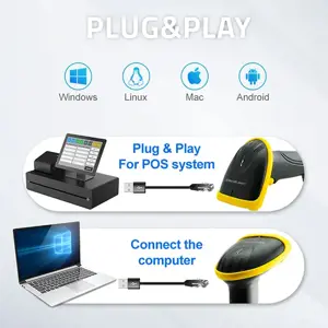 QOLTEC 50867 Brūkšninių kodų skaitytuvas 1D 2D USB juodas