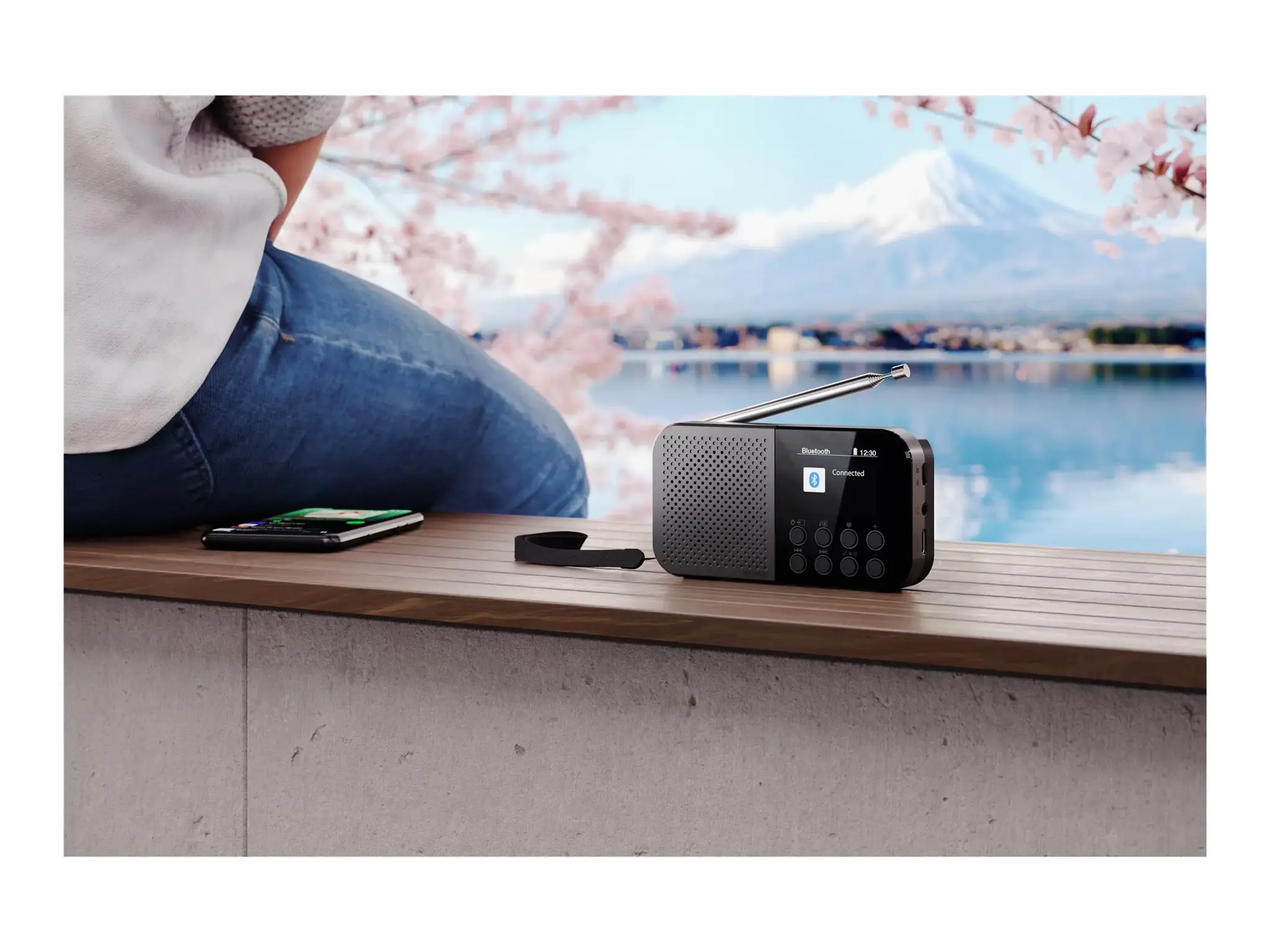 Sharp OSAKA Pocket/Handheld Portable Digital Radio | DR-P520(GY) | Bluetooth