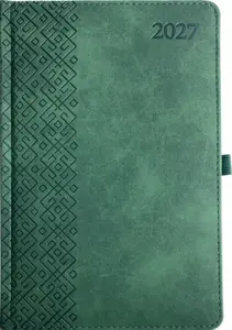 Darbo knyga TRADITIONAL 2027, PU, A5, žalia LT