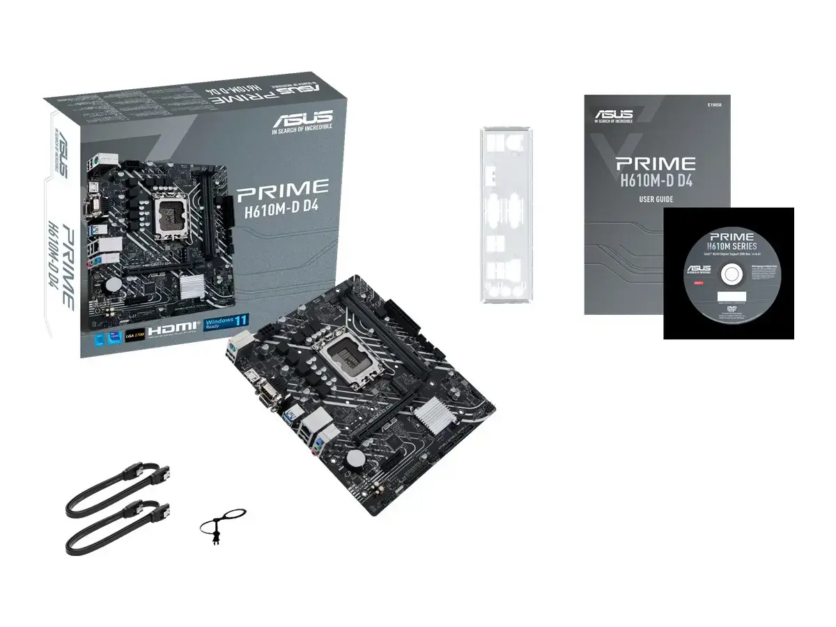 ASUS PRIME H610M-D D4, "Intel", LGA 1700, "Intel® Celeron®", "Intel® Core™ i3", "Intel® Core™ i3", "Intel® Core™ i5", "Intel® Core™ i7", "Intel® Core™ i9",..., DDR4-SDRAM, 64 GB, DIMM