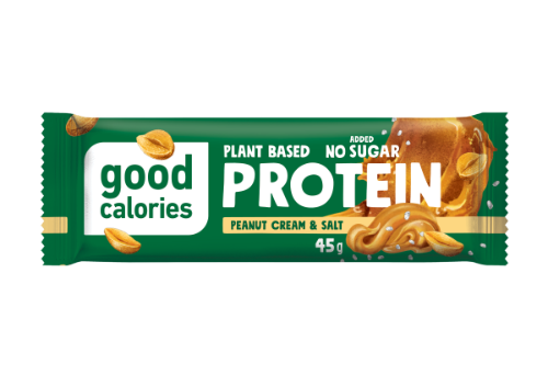 Baltymų batonėlis GOOD CALORIES, su sūdytais žemės riešutais ir datulėmis, 45 g