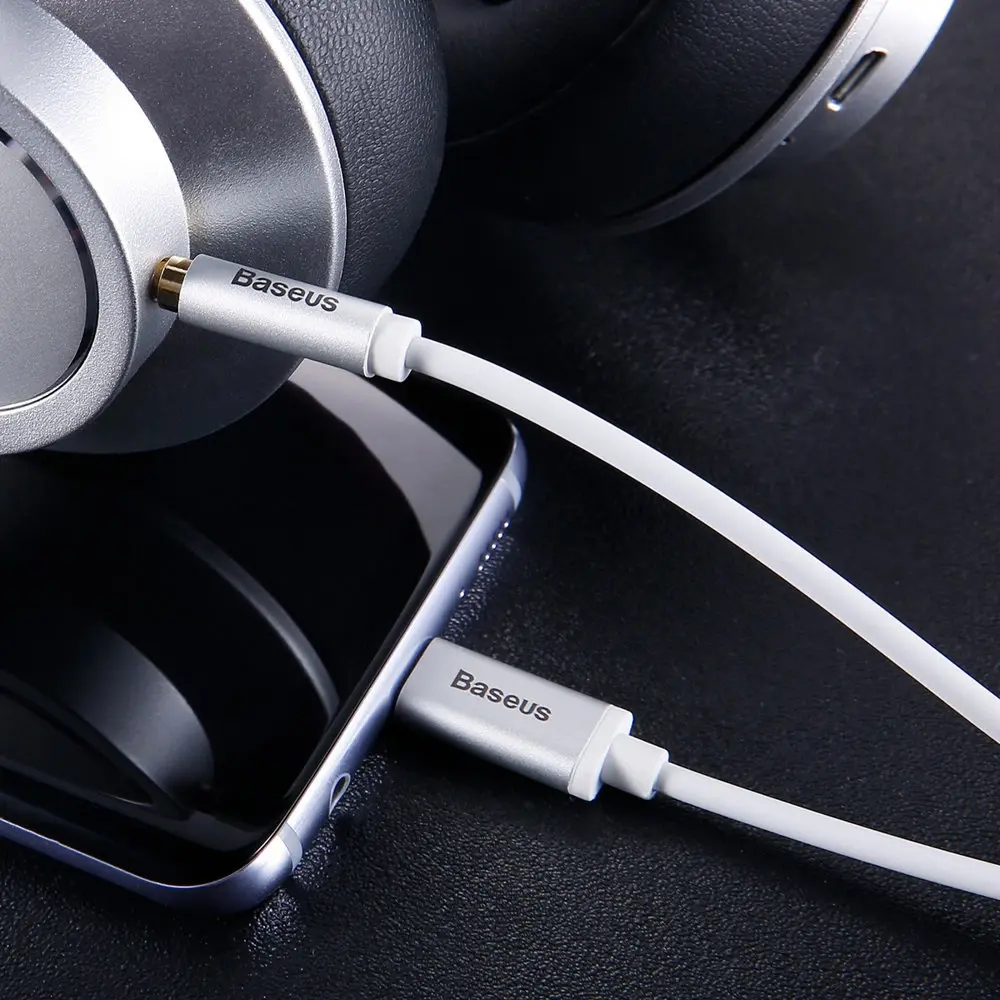 Baseus Yiven Garso kabelis USB-C - mini jack 3,5 mm, 1,2 m (juodas) (juodas)