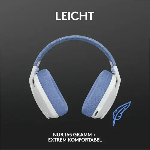 LOGITECH G435 LIGHTSPEED belaidės žaidimų ausinės - BALTOS spalvos