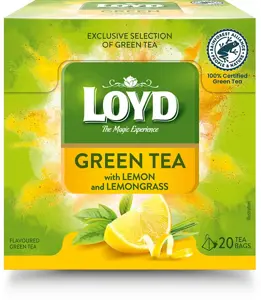 Aromatizuota žalioji arbata LOYD, su citrinų žievelėmis ir citrinžole, 20 x 1.5g