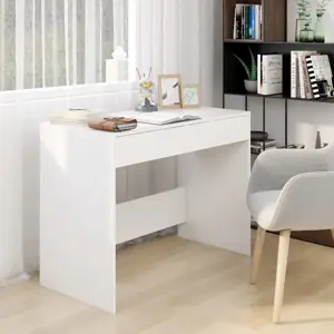 Rašomasis stalas, baltas, 101x50x76,5cm, apdirbta mediena
