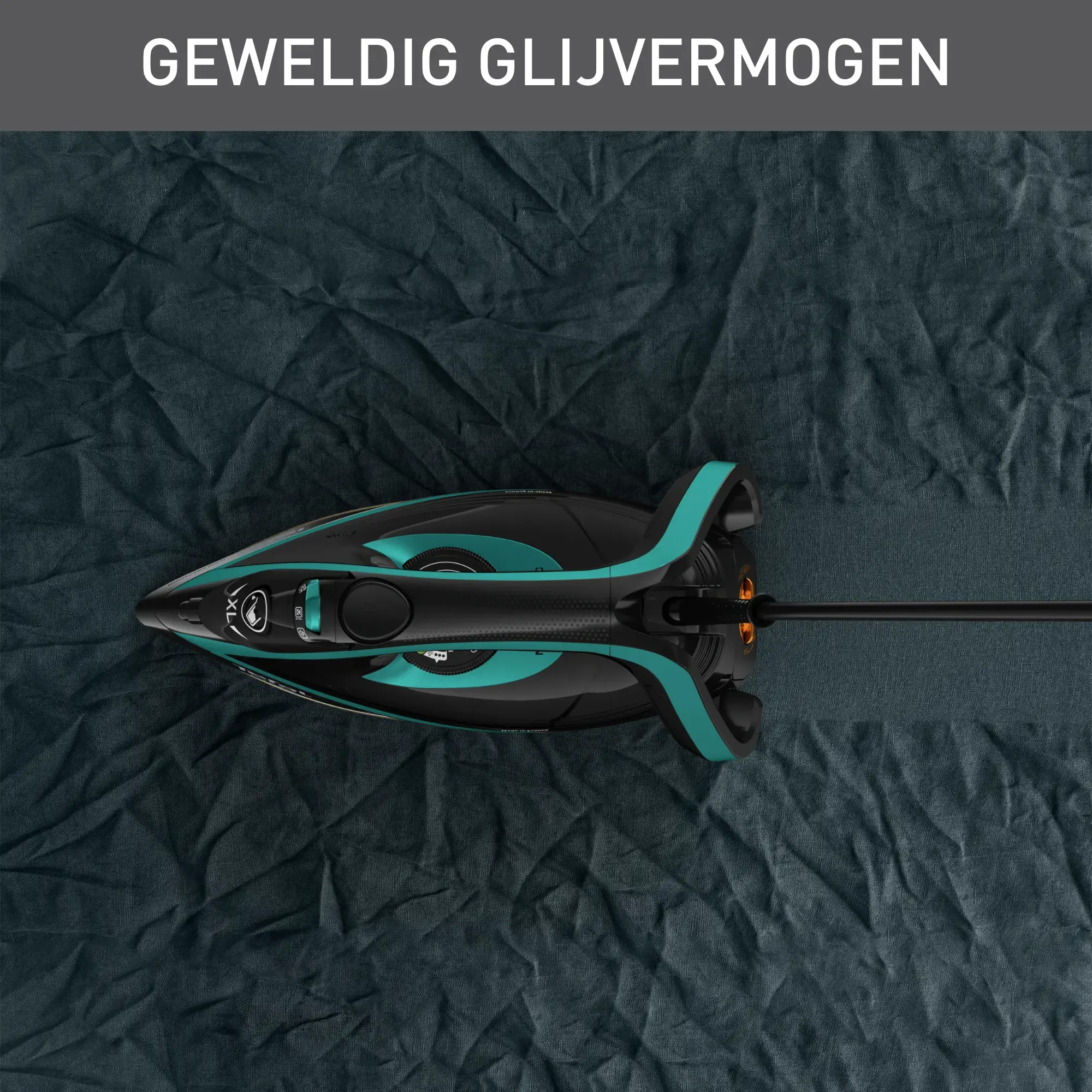 Tefal Puregliss FV8066, Dry & Steam iron, Durilium AirGlide Autoclean soleplate, 2 m, 280 g/min, Black, Blue, 50 g/min