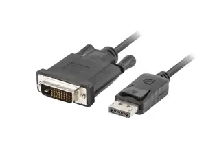 LANBERG CA-DPDV-10CU-0030-BK "Lanberg" kabelis Displayport(M) V1.2->DVI-D(M)(24+1) 3 m juodas DUAL …