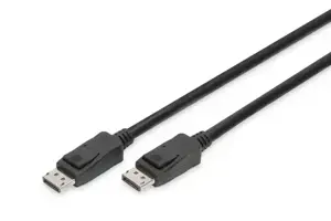 DIGITUS DisplayPort jungiamasis kabelis DP M/M 1,0 m su užraktu Ultra HD 8K Vers. 1.3/1.4 bl