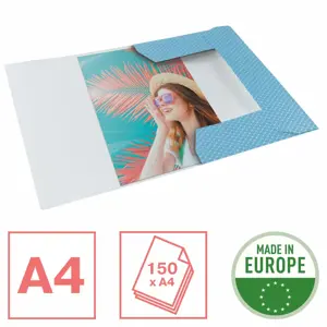 Aplankas dokumentams su gumele Esselte Colour'Breeze, A4, kartoninis, mėlyna